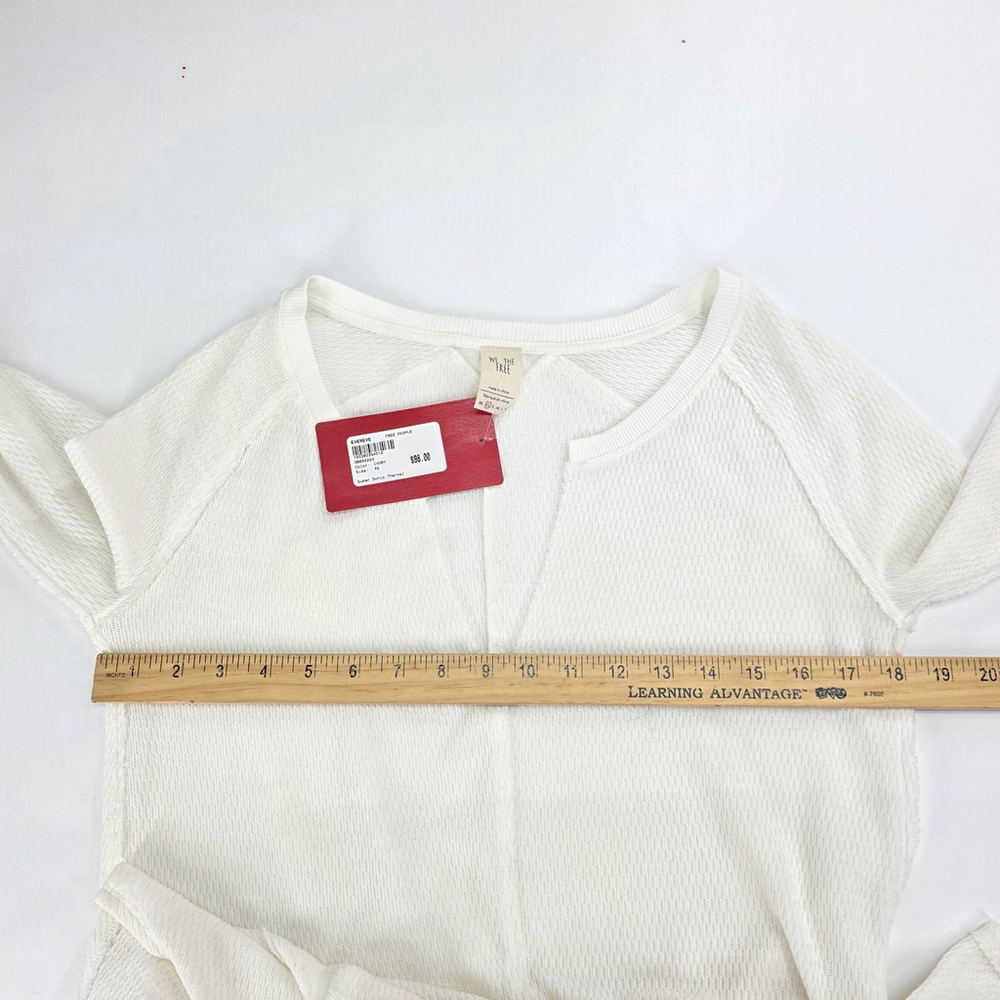 NWT Free People Super Sonic Thermal Tunic XS Ivory Boho Long Top - Picture 9 of 11